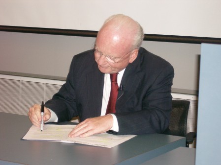 Richard Clarke gave at lecture at the University of Massachusetts about the different types of war on April 2, 2009.